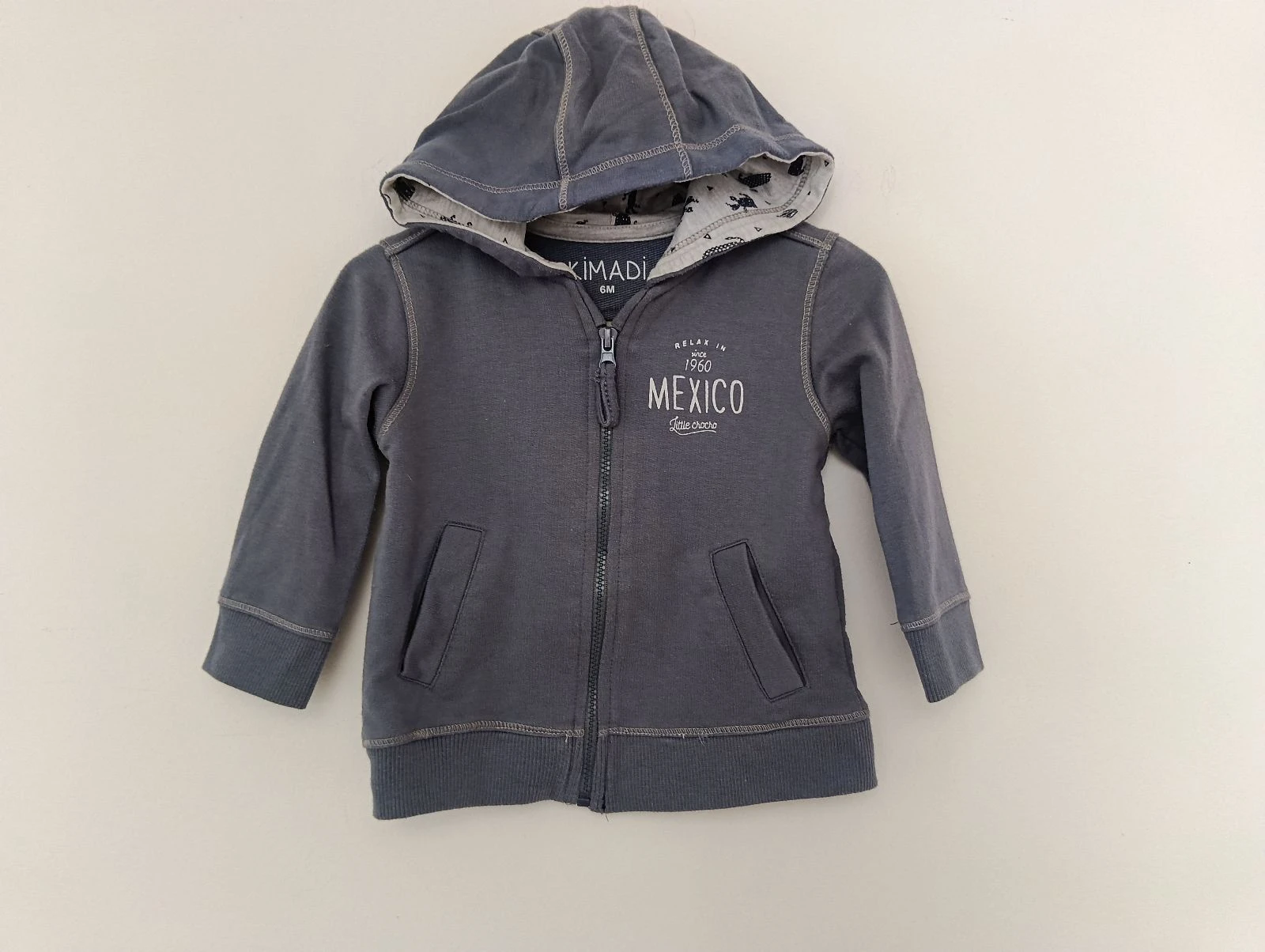 Sweat zippé à capuche kimadi 6 MOIS 
